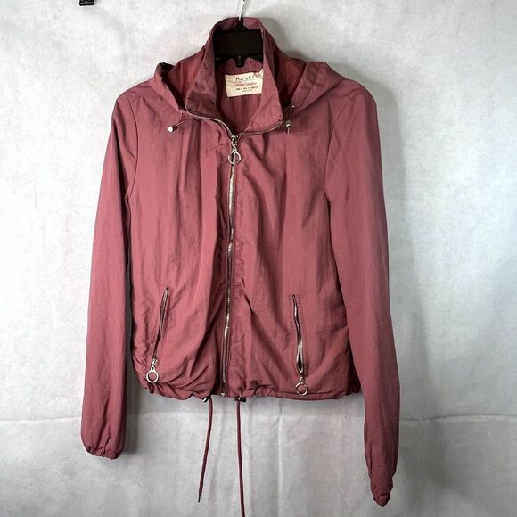 Ashley by 26 International Pink Hooded Zip‎ Up Rain Jacket Size Small - Picture 10 of 10